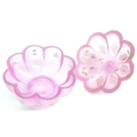 Shelley Fenton Signed COVERED CANDY DISH Pink Chiffon Spring Splendor Limited Ed